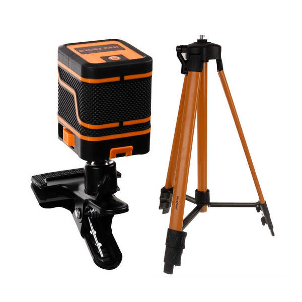 SET: Elektronická laserová vodováha + stativ 150 cm – zelený laser s křížovou funkcí