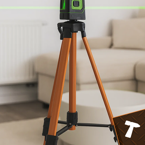 SET: Elektronická laserová vodováha + stativ 150 cm – zelený laser s křížovou funkcí