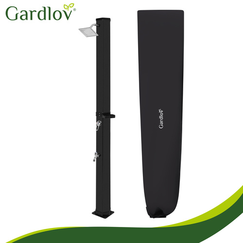 Solární sprcha GARDLOV 40L – 60°C, LED regulace, 360° hlavice, baterie, zahradní