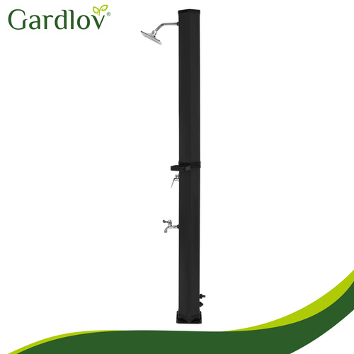 Solární sprcha GARDLOV 40L – 60°C, LED regulace, 360° hlavice, baterie, zahradní