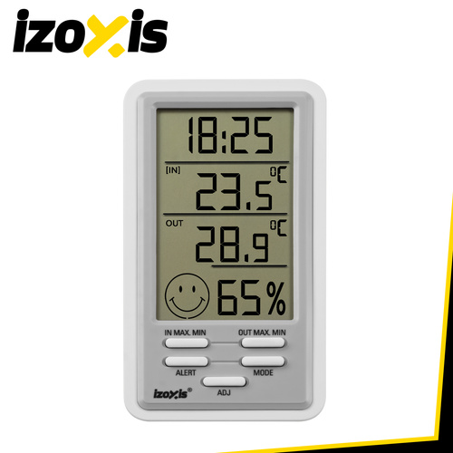 Bezdrátová meteorologická stanice – teploměr, vlhkoměr, hodiny, budík