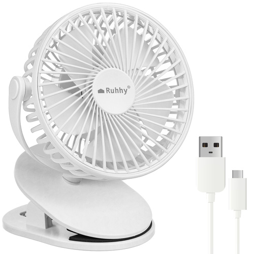Bezdrátový ventilátor s klipem 1200 mAh – otočný 360°